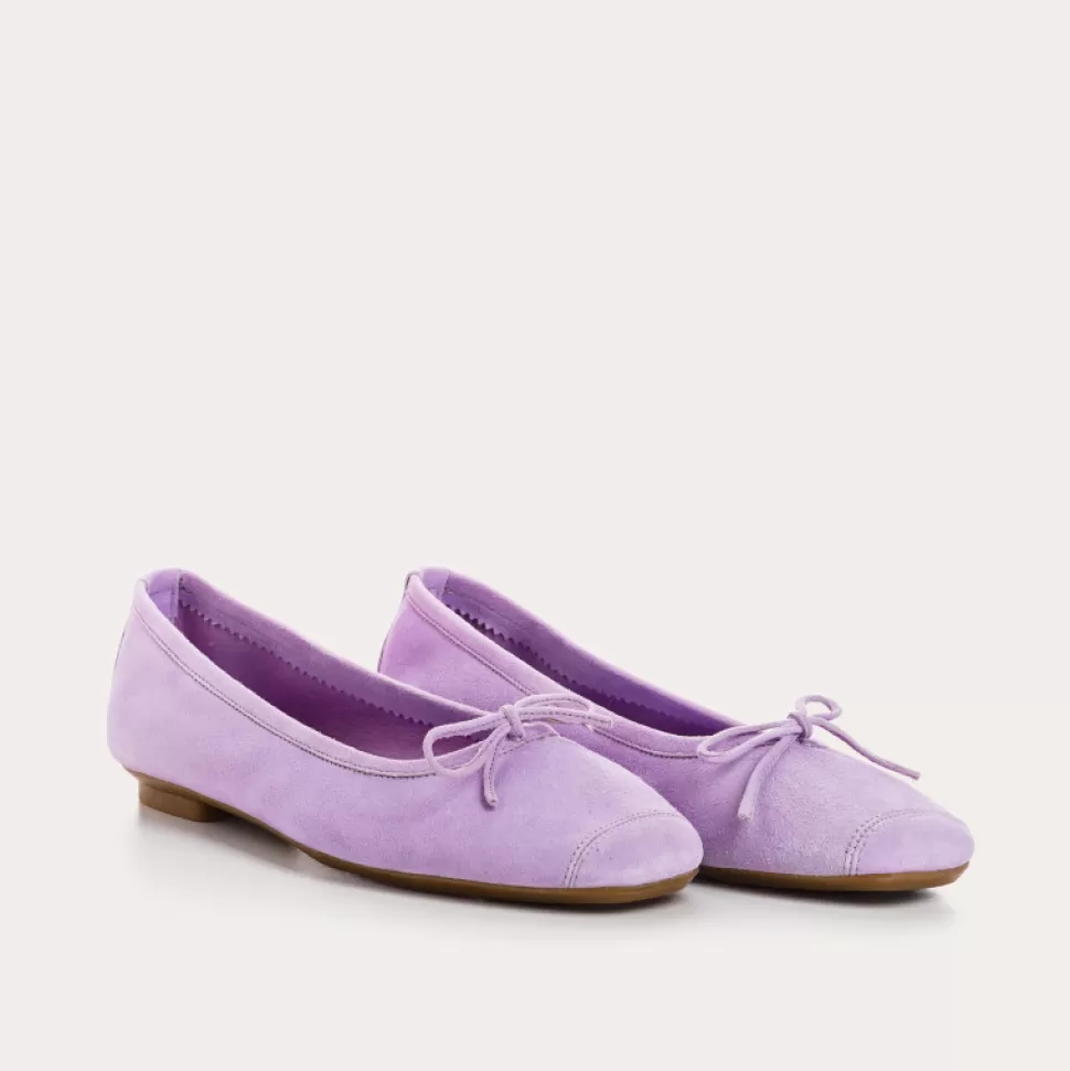 Ballerines^Reqins Ballerines Harmony Cuir Velours Cc Lavande