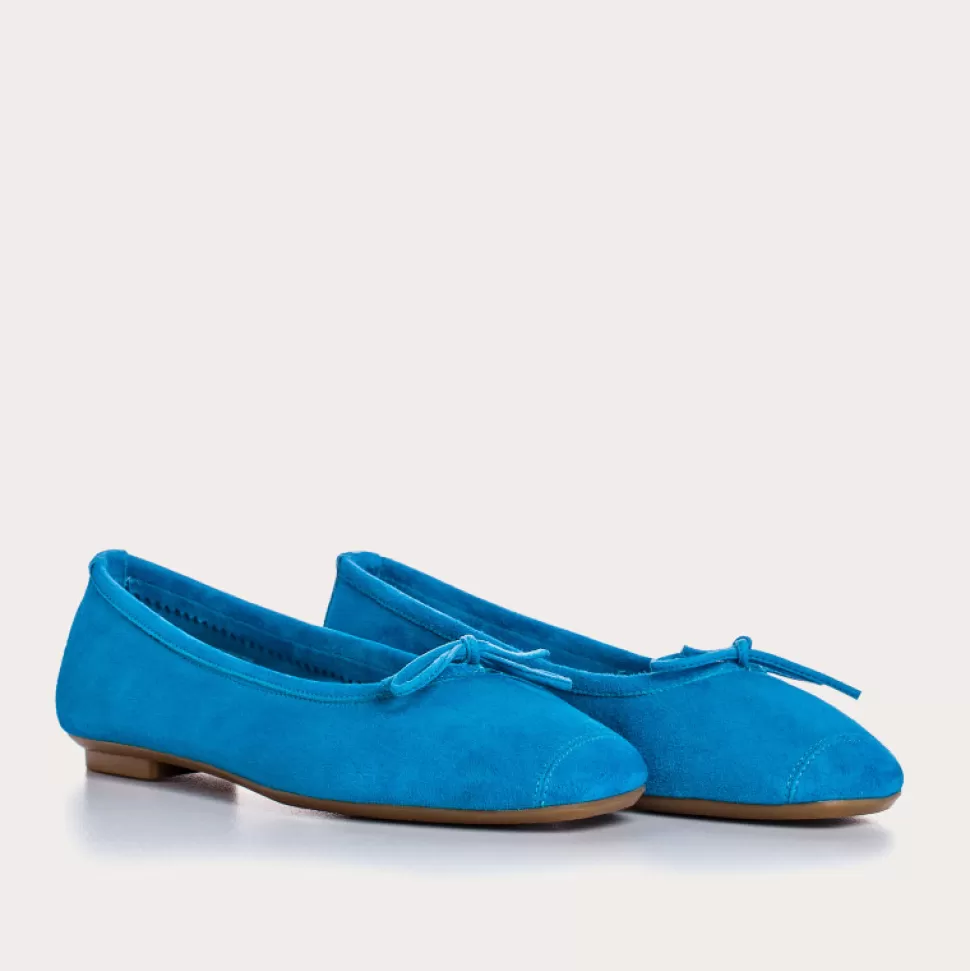 Ballerines^Reqins Ballerines Harmony Cuir Velours Cc Turquoise