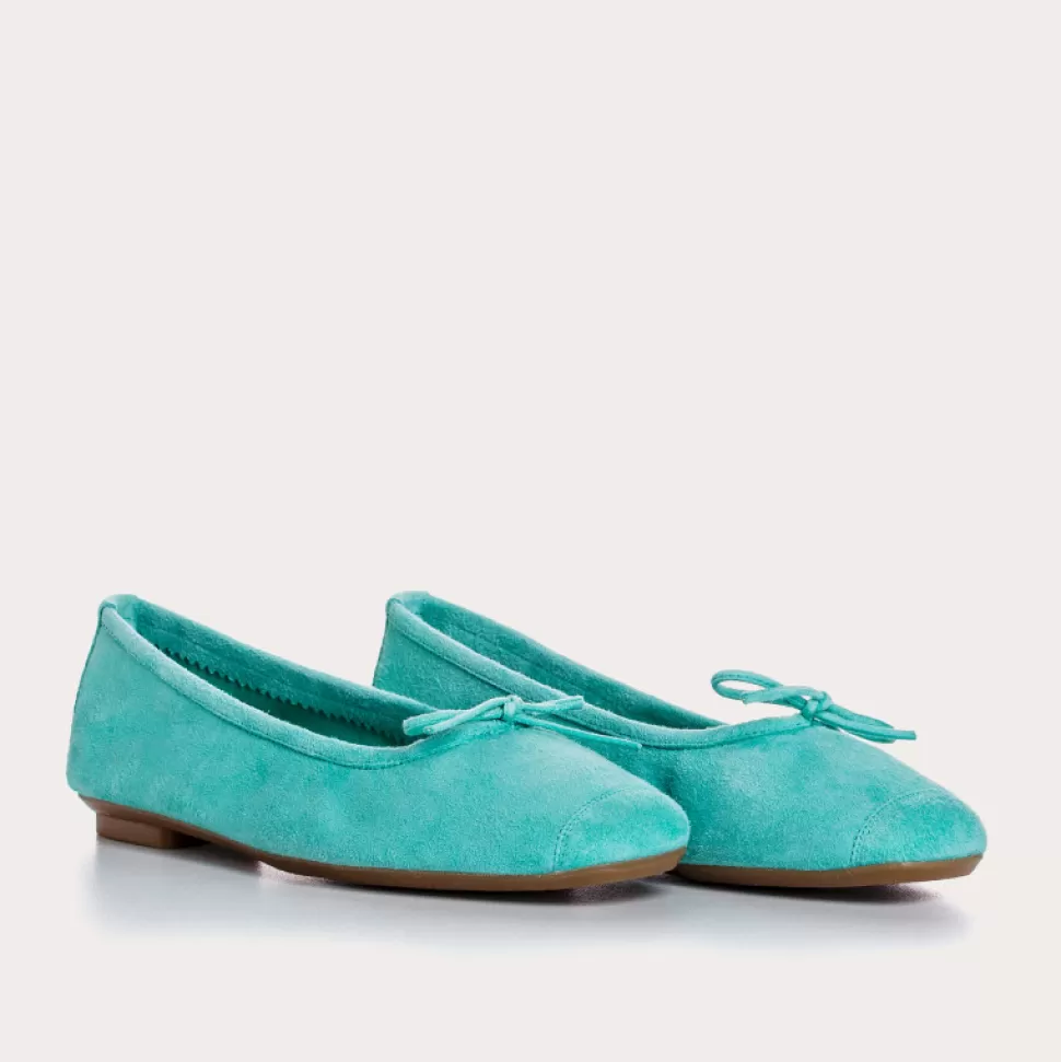 Ballerines^Reqins Ballerines Harmony Cuir Velours Cc Aqua