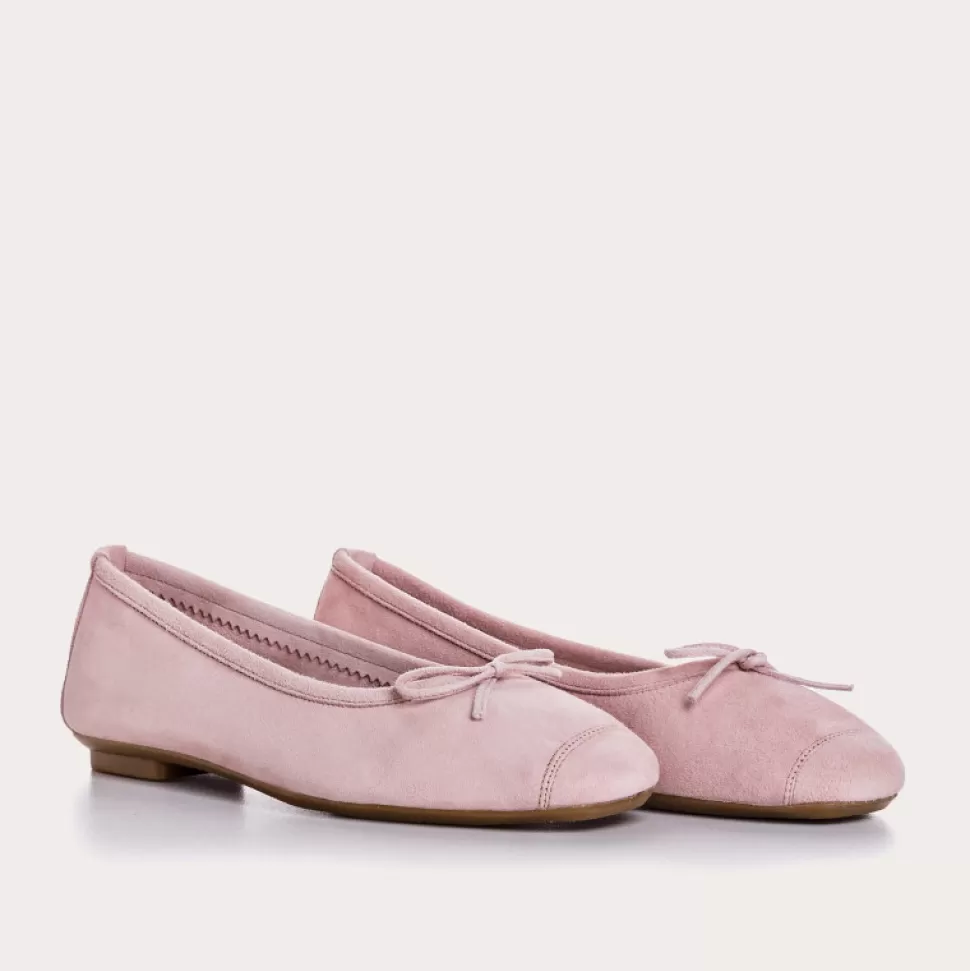 Ballerines^Reqins Ballerines Harmony Cuir Velours Cc Rose, Rose