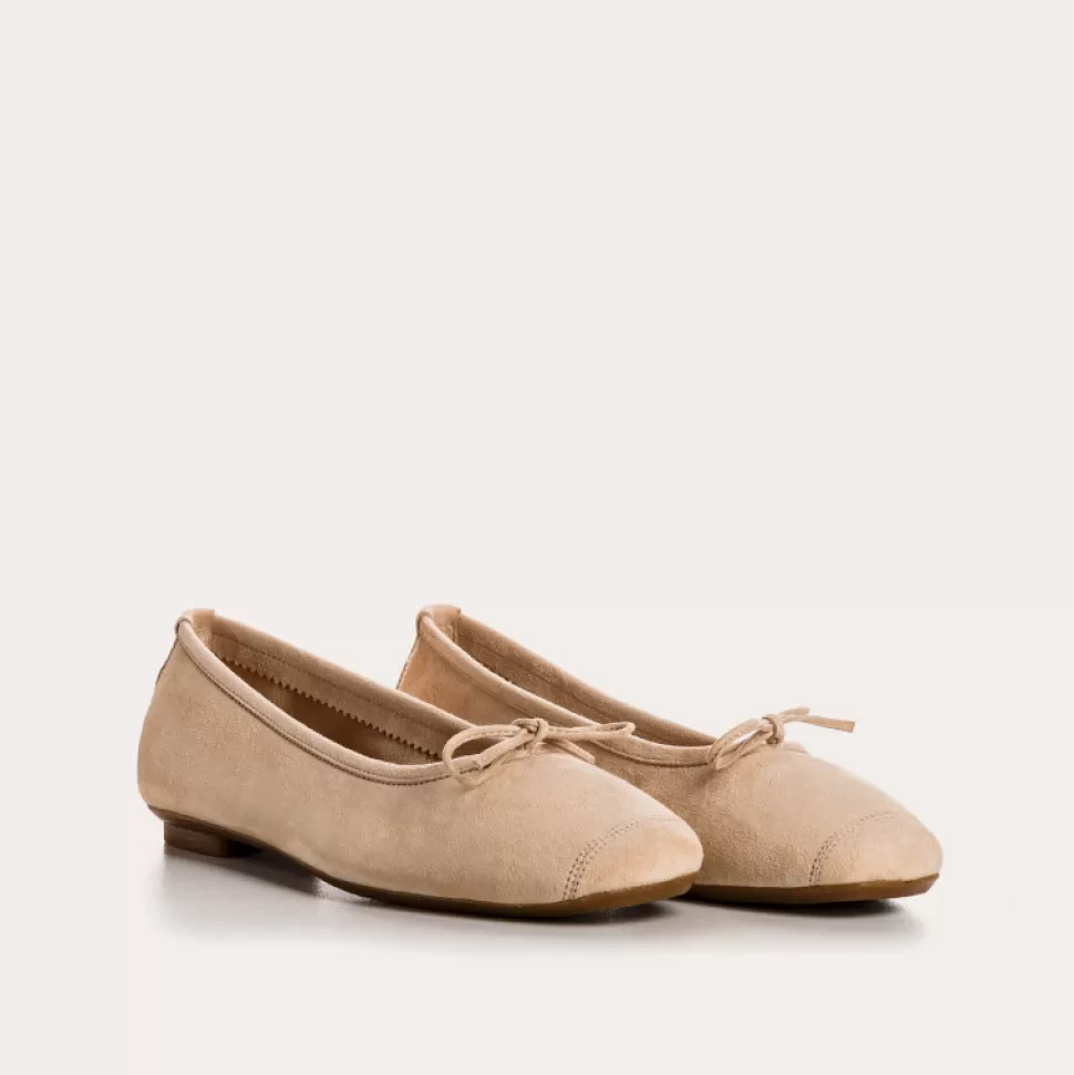 Ballerines^Reqins Ballerines Harmony Cuir Velours Cc Rose, Nude