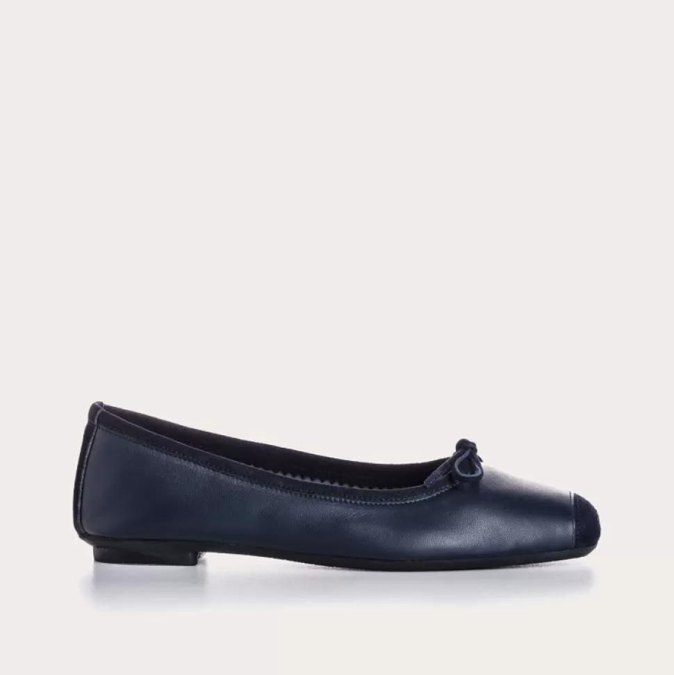 Ballerines^Reqins Ballerines Harmony Cuir/Cuir Velours Cc Bleu