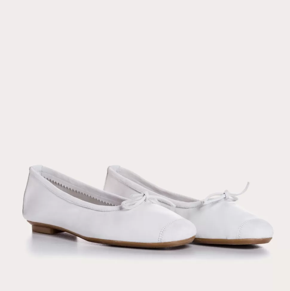 Ballerines^Reqins Ballerines Harmony Cuir/Cuir Velours Cc Blanc, Blanc