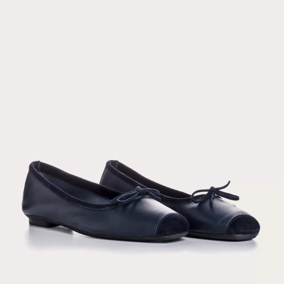 Ballerines^Reqins Ballerines Harmony Cuir/Cuir Velours Cc Bleu