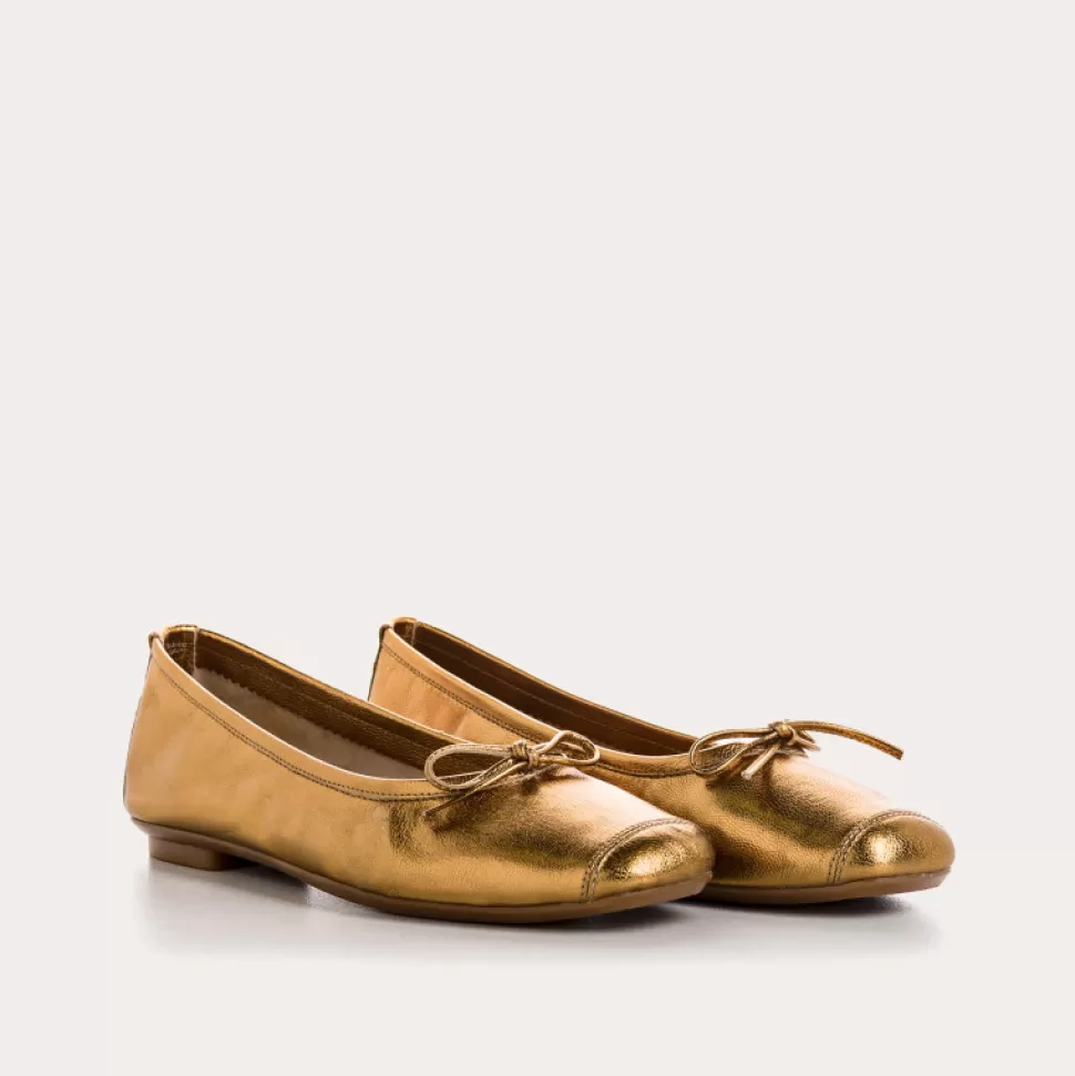 Ballerines^Reqins Ballerines Harmony Eclat Metallique, Laiton