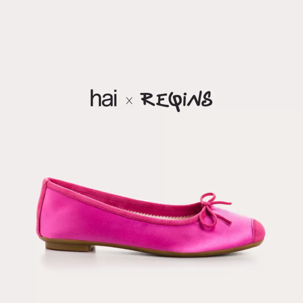 Ballerines^Reqins Ballerines Harmony Silk Fuchsia, Rose