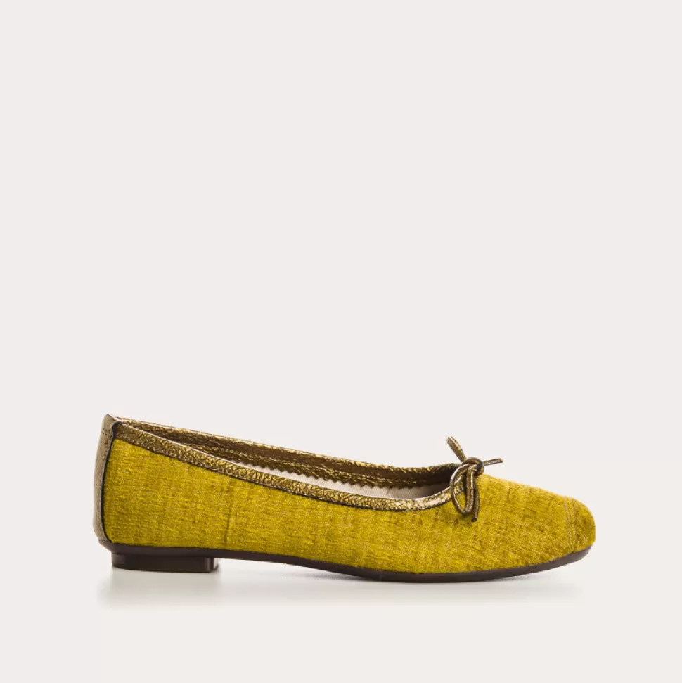 Ballerines^Reqins Ballerines Harmony Velours Cotele Jaune, Moutarde