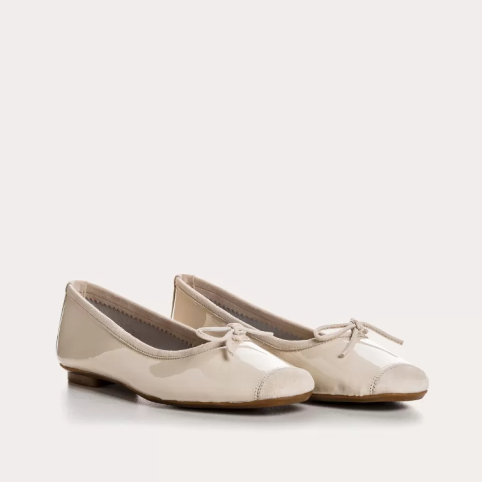 Ballerines^Reqins Ballerines Harmony Vernis/Cuir Velours Ecru