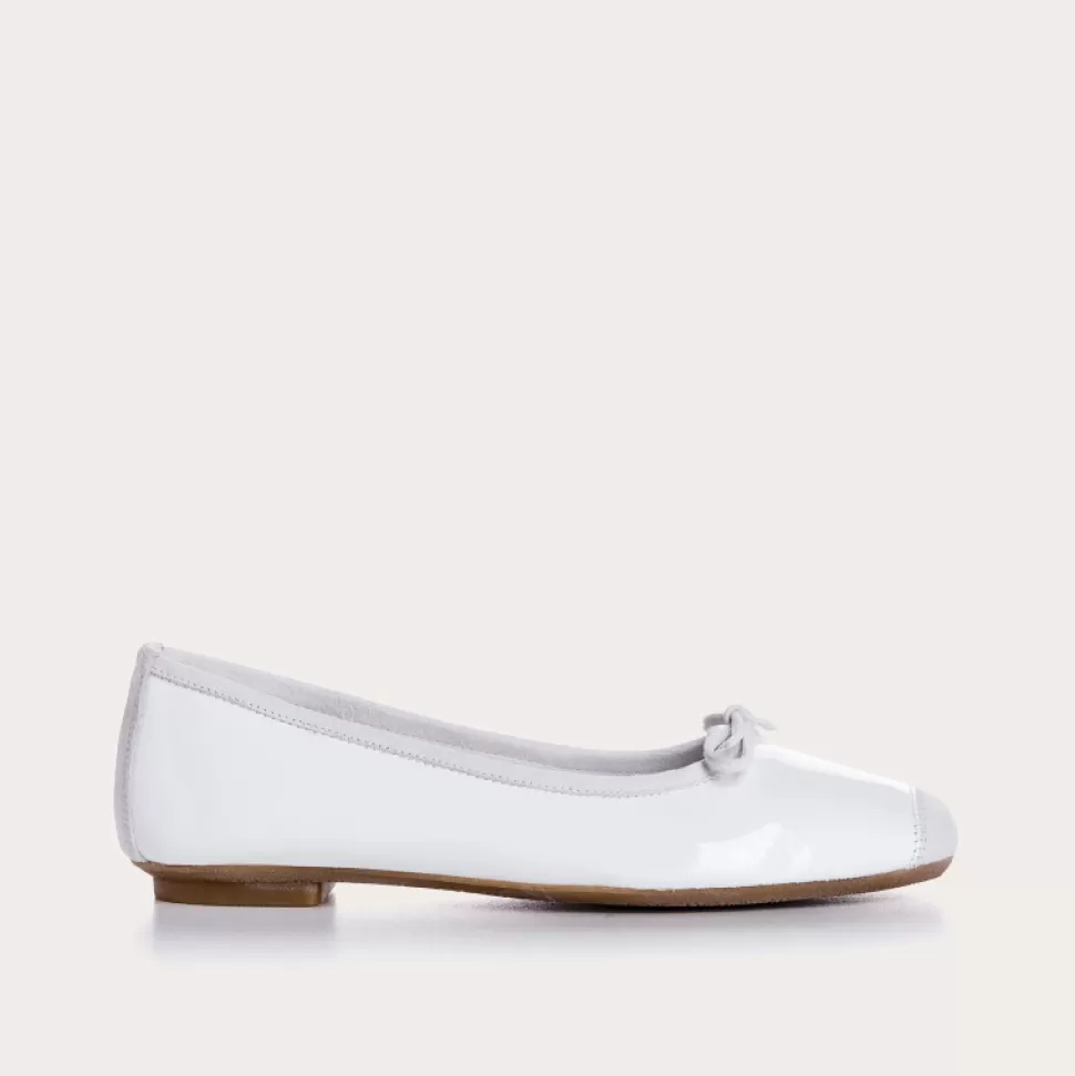 Ballerines^Reqins Ballerines Harmony Vernis/Cuir Velours Cc Blanc, Blanc