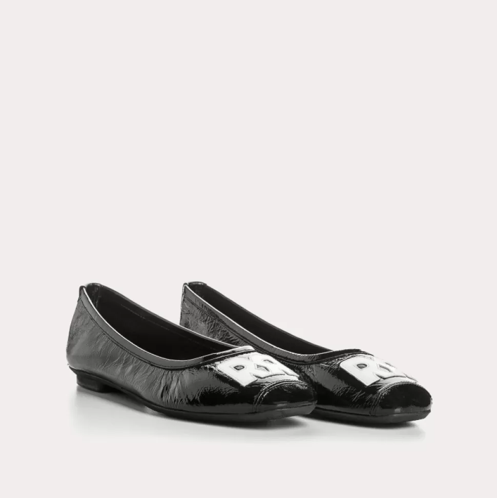Ballerines^Reqins Ballerines Hava Naplak Noir, Noir/Off White