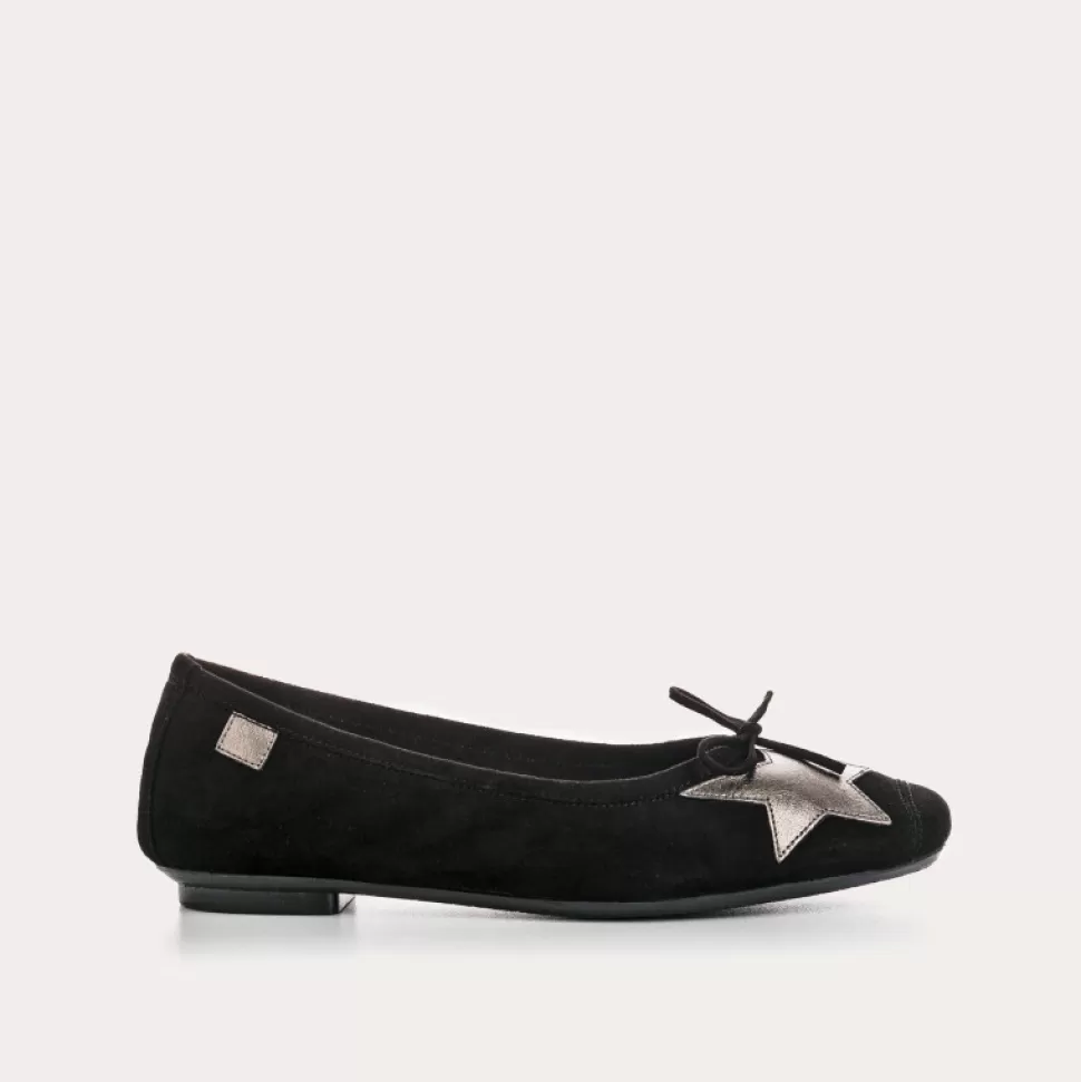 Ballerines^Reqins Ballerines Hello Cuir Velours/Eclat Noir, Noir