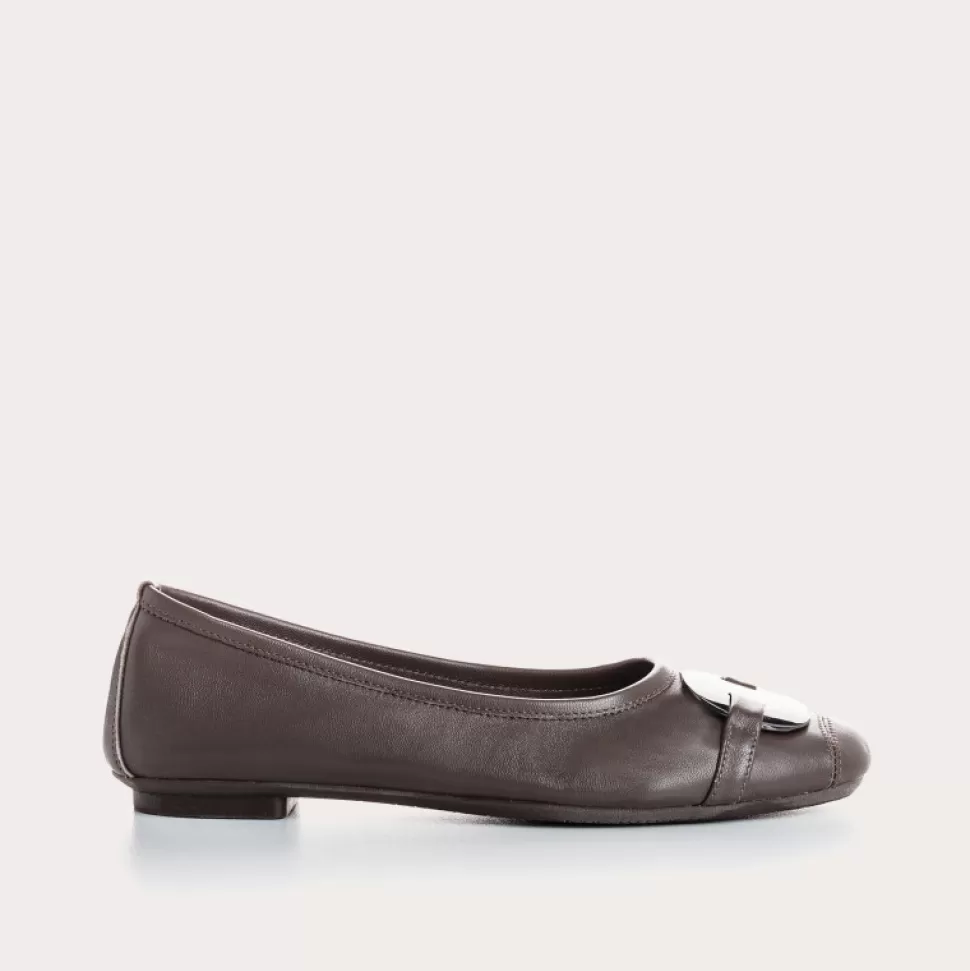 Ballerines^Reqins Ballerines Hermes Cuir Vert, Vison