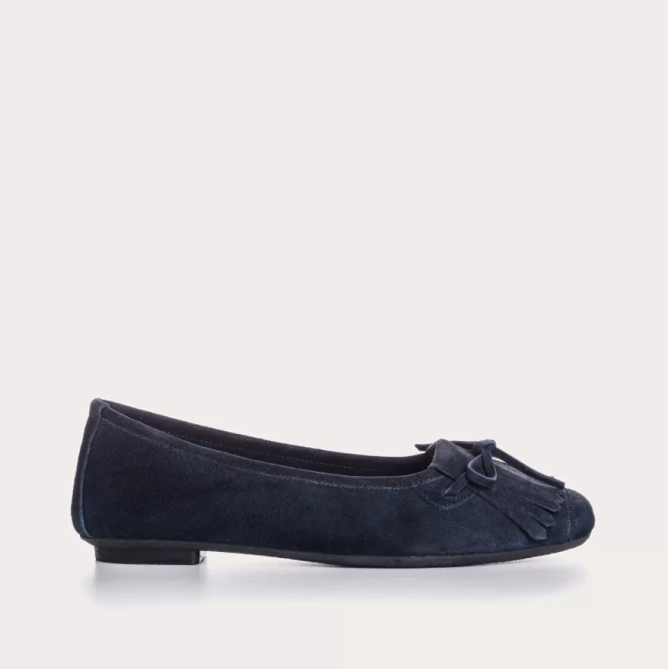 Ballerines^Reqins Ballerines Hindi Cuir Velours Marine, Bleu