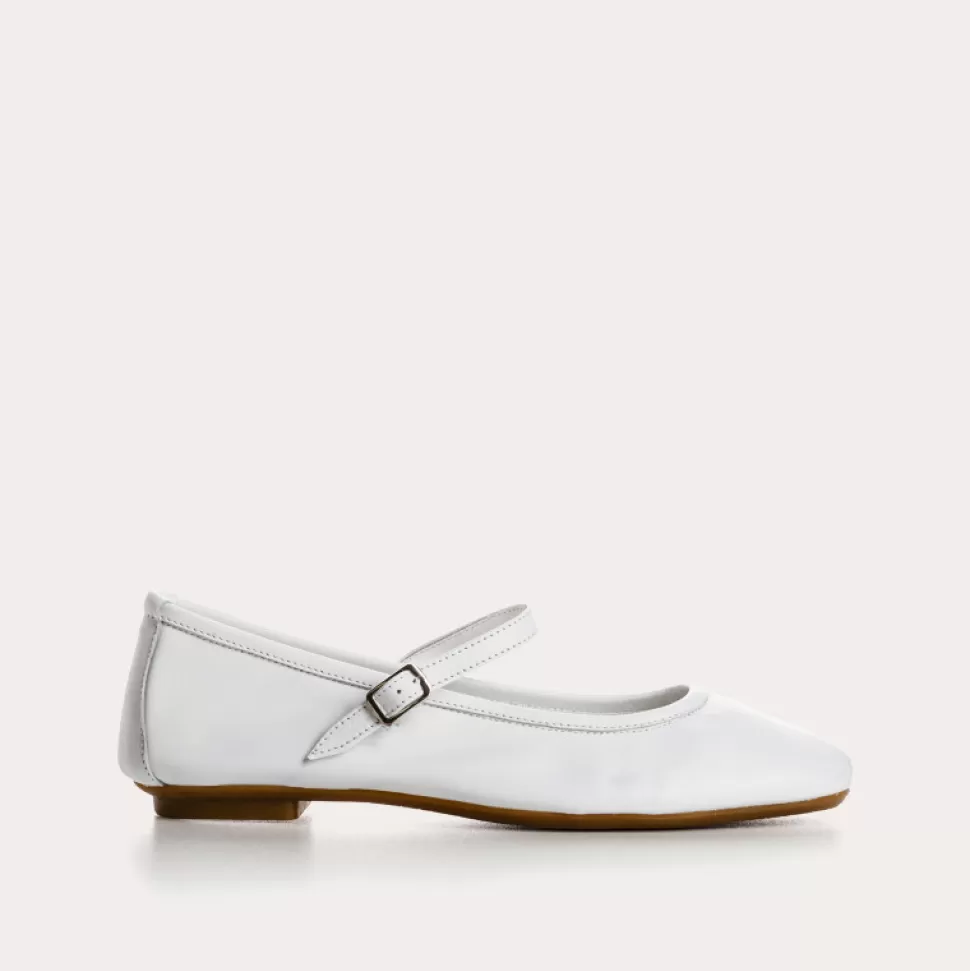 Ballerines^Reqins Ballerines Honor Cuir Blanc, Blanc