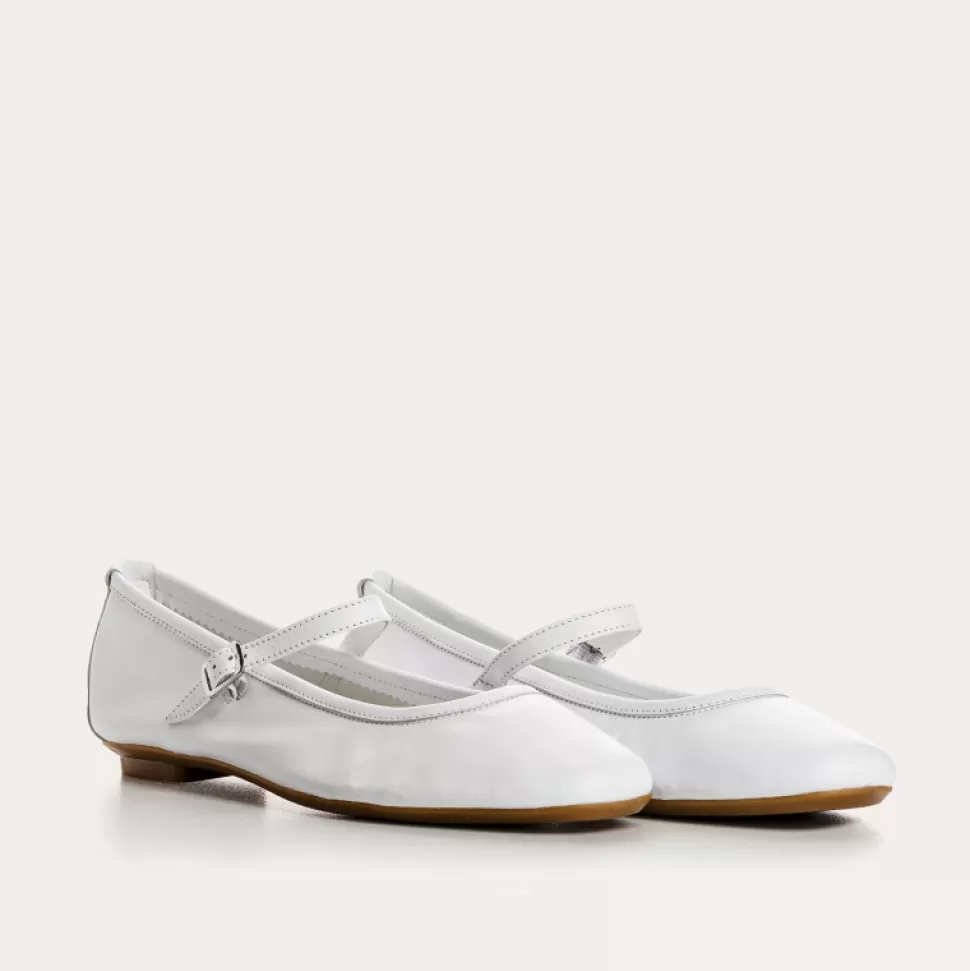 Ballerines^Reqins Ballerines Honor Cuir Blanc, Blanc