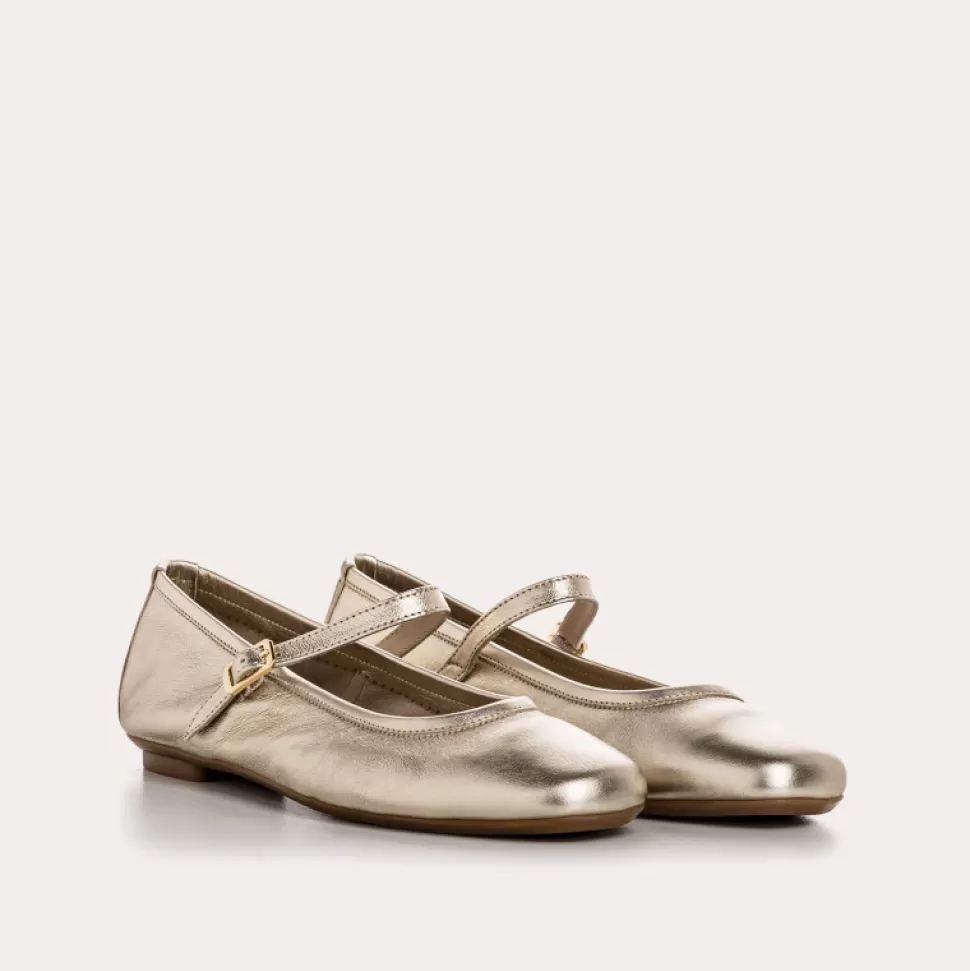 Ballerines^Reqins Ballerines Honor Eclat Metallique, Platine