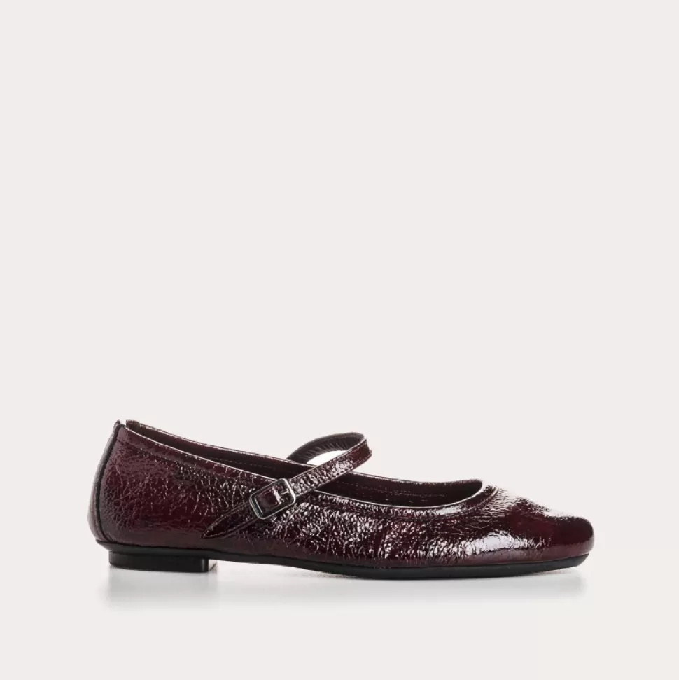 Ballerines^Reqins Ballerines Honor Vernis Graine Rouge, Bordeaux