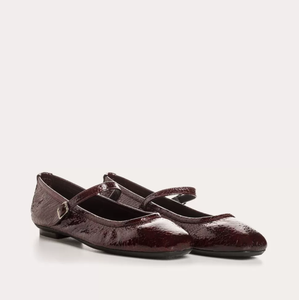 Ballerines^Reqins Ballerines Honor Vernis Graine Rouge, Bordeaux