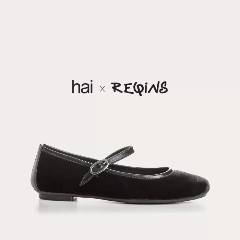 Ballerines^Reqins Ballerines Honoree Velvet Marron, Marron