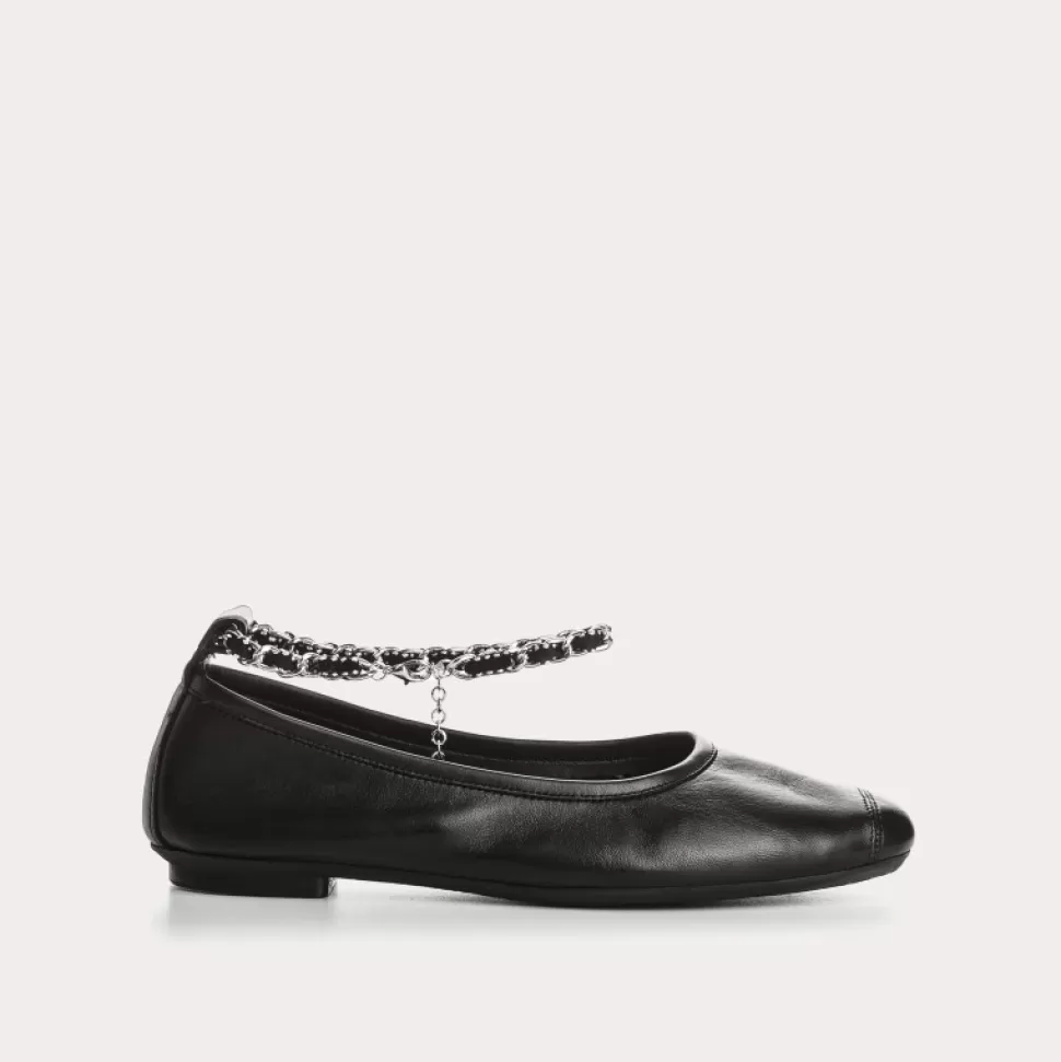 Ballerines^Reqins Ballerines Hyphen Cuir Noir, Noir