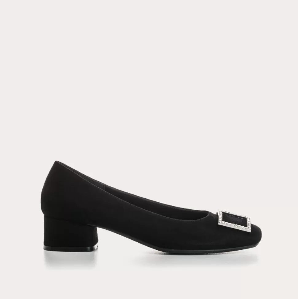 Ballerines^Reqins Ballerines Karisse Cuir Velours Noir, Noir