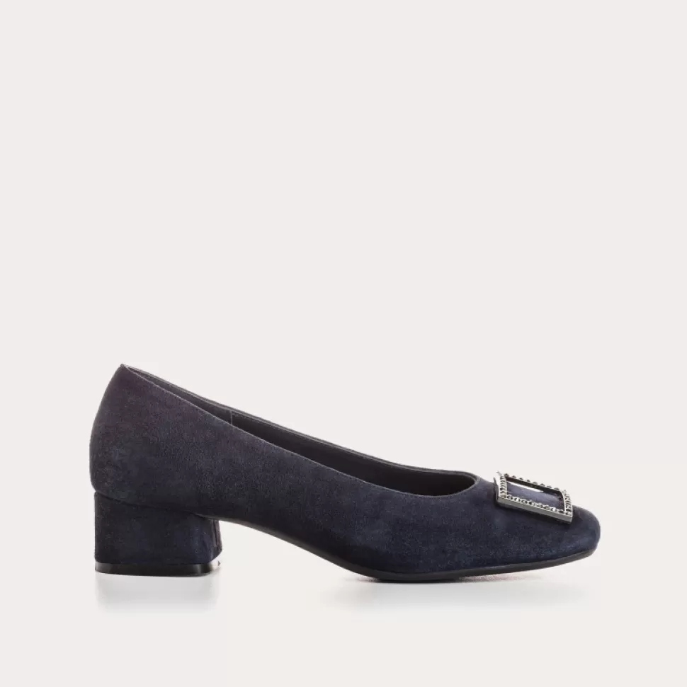 Ballerines^Reqins Ballerines Karisse Cuir Velours Bleu, Nuit