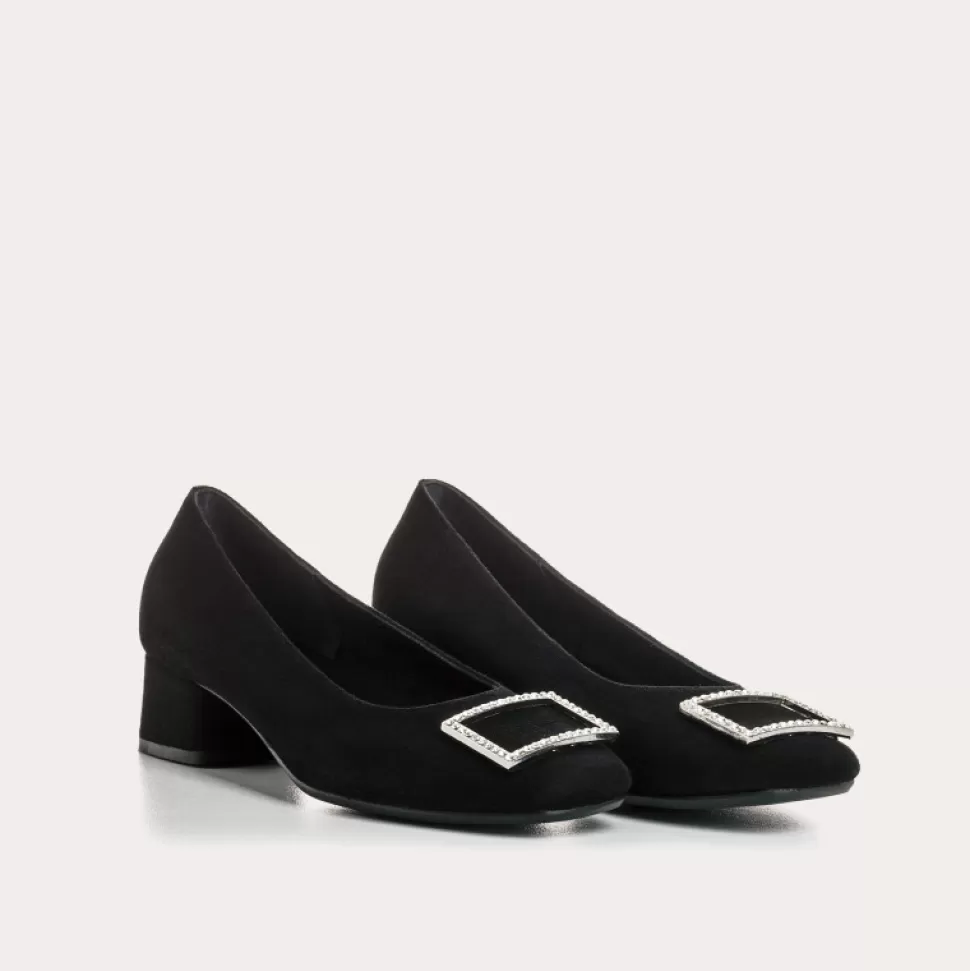 Ballerines^Reqins Ballerines Karisse Cuir Velours Noir, Noir