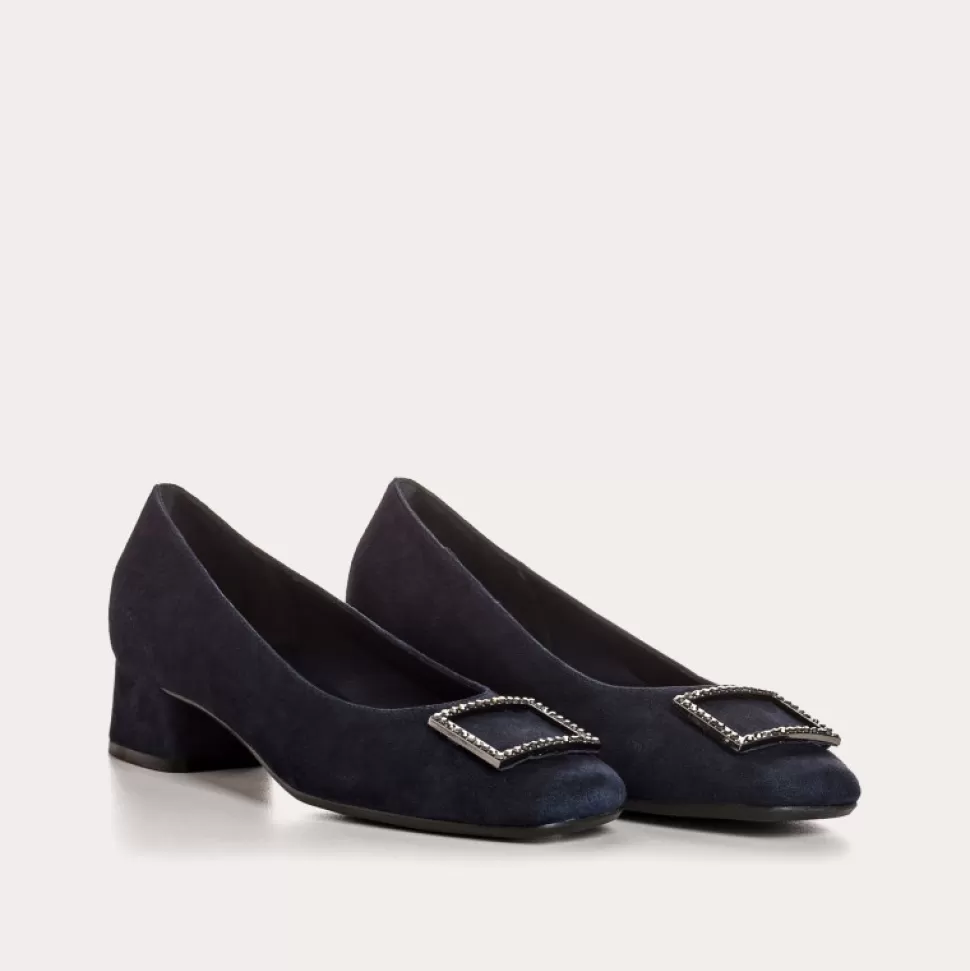 Ballerines^Reqins Ballerines Karisse Cuir Velours Bleu, Nuit