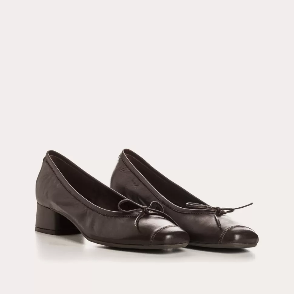 Ballerines^Reqins Ballerines Kyriel Cuir Marron, Marron