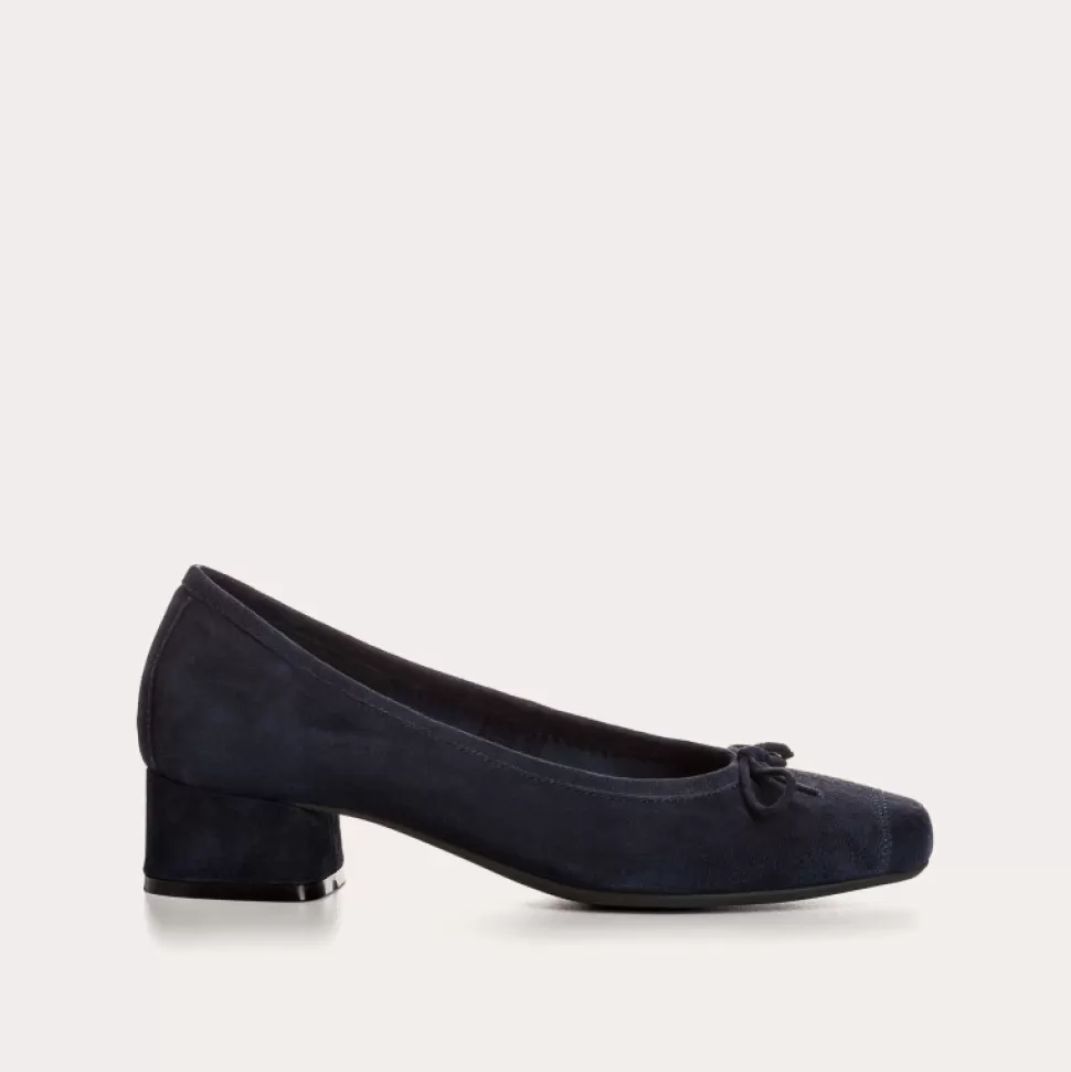 Ballerines^Reqins Ballerines Kyriel Cuir Velours Bleu, Nuit