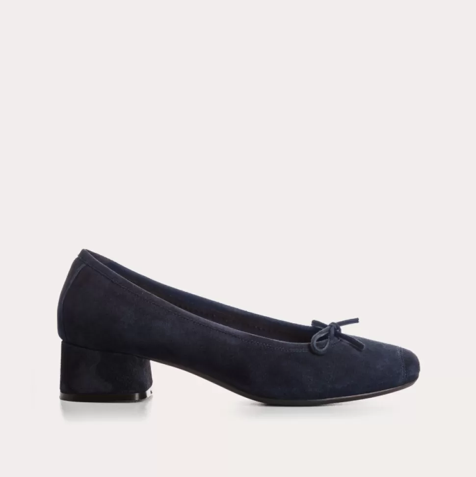 Ballerines^Reqins Ballerines Kyriel Cuir Velours Marine, Bleu