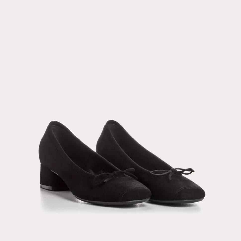 Ballerines^Reqins Ballerines Kyriel Cuir Velours Noir, Noir