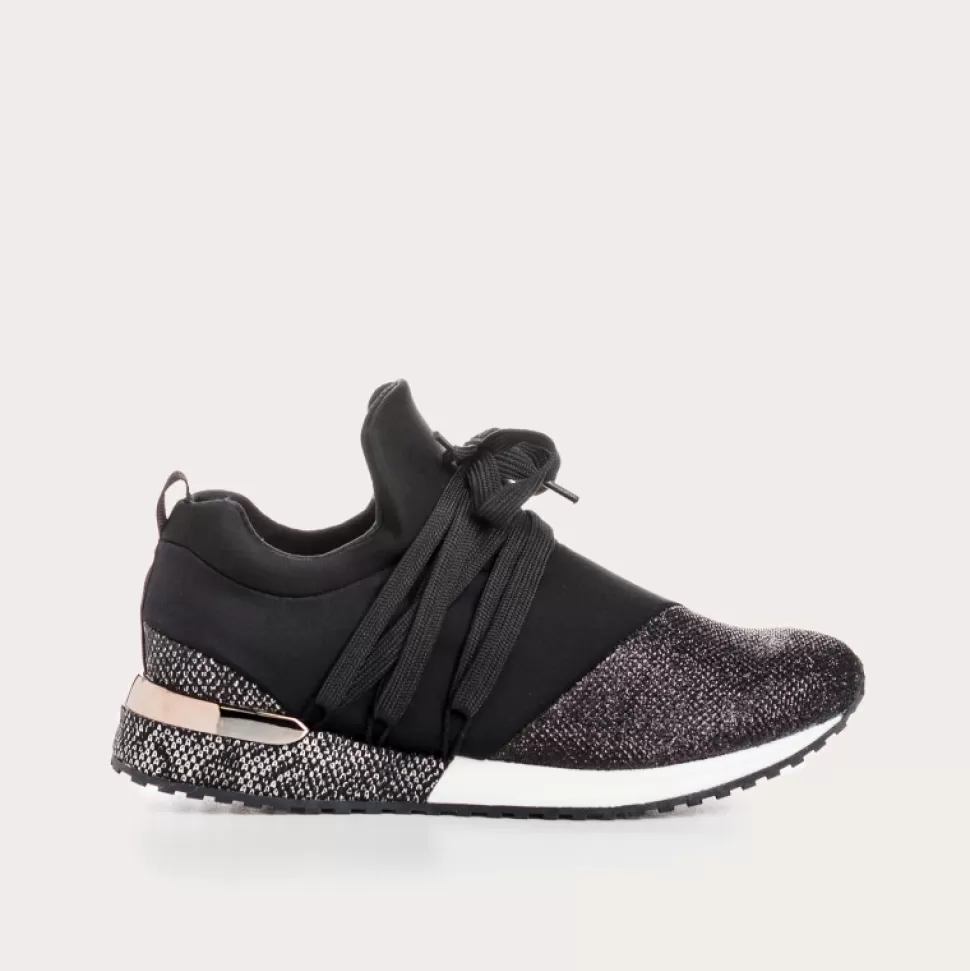 Baskets^Reqins Baskets Ilan Lycra Noir, Noir