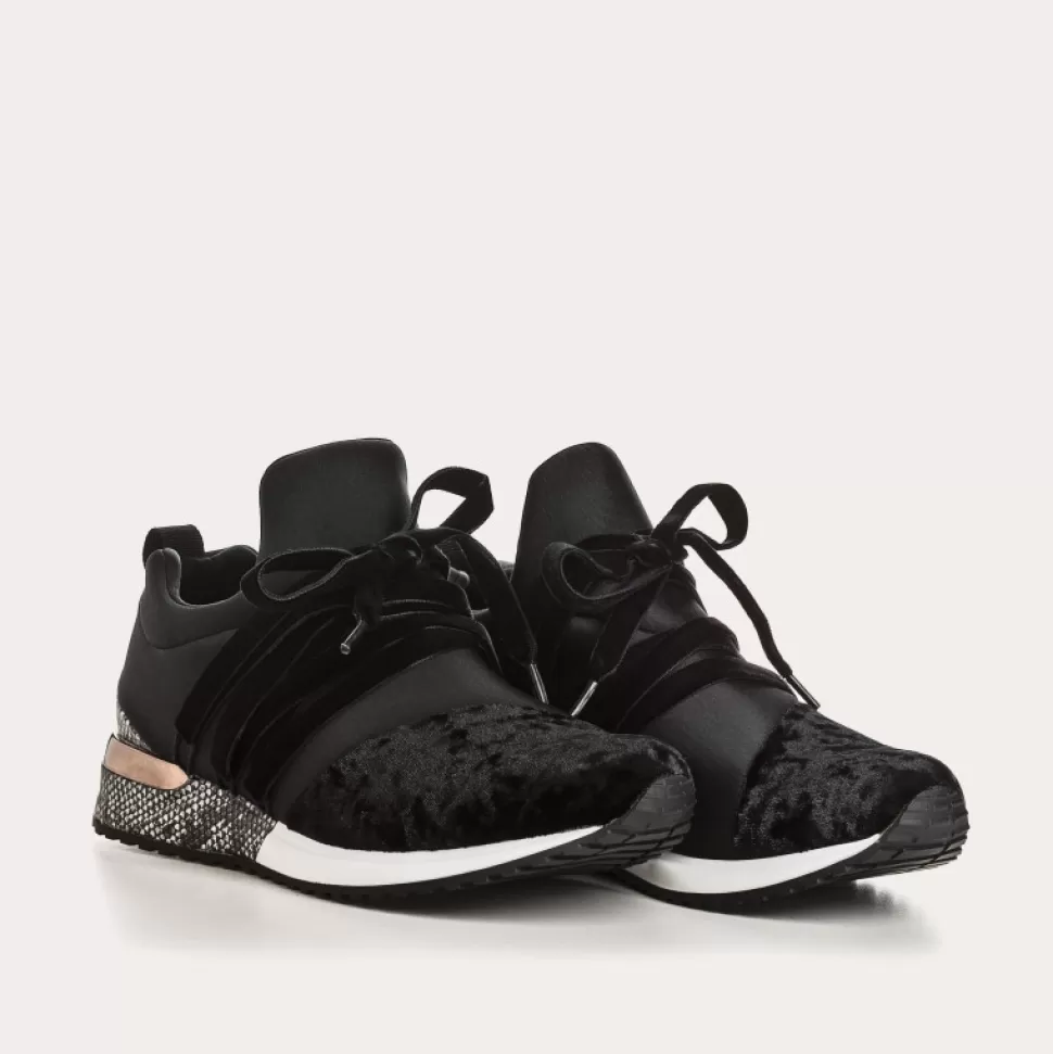 Baskets^Reqins Baskets Ilan Lycra/Velvet Noir, Noir