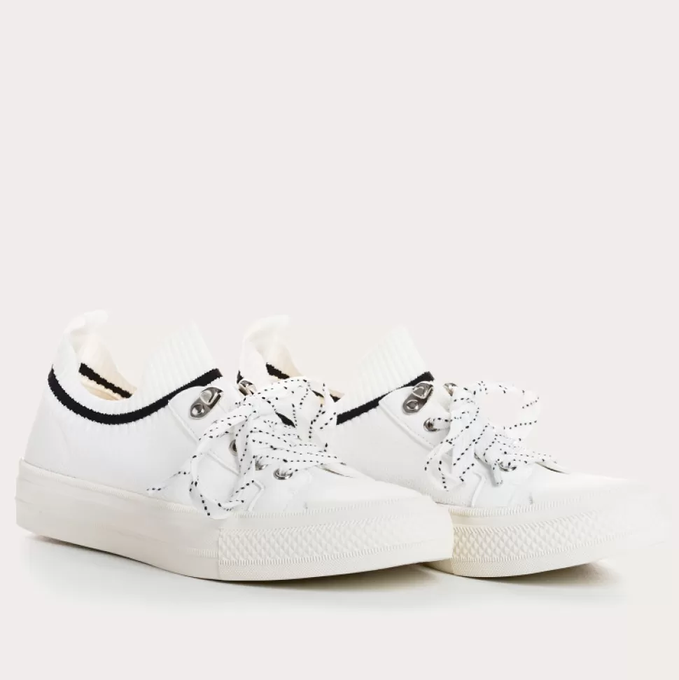 Baskets^Reqins Baskets Imperial Crochet Blanc, Blanc/Noir