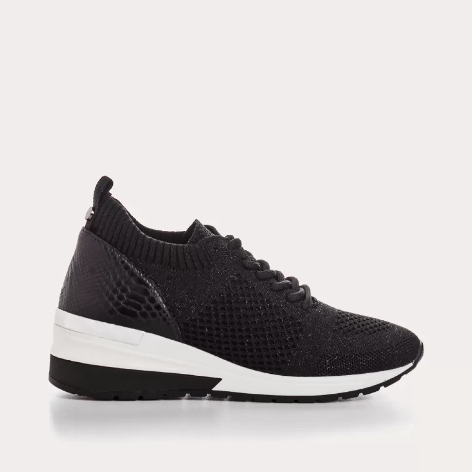 Baskets^Reqins Baskets India Crochet Lame Noir, Noir