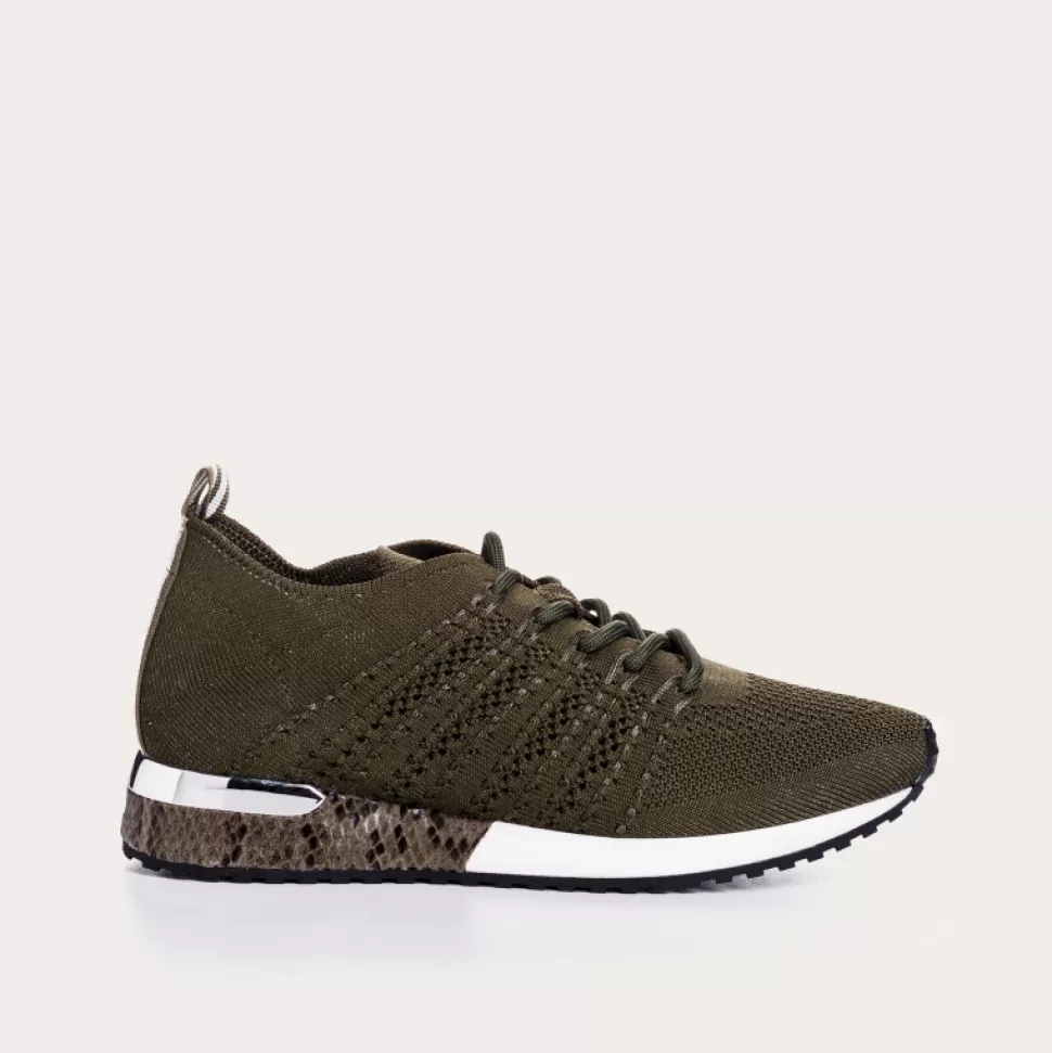 Baskets^Reqins Baskets Ines Crochet Vert, Kaki