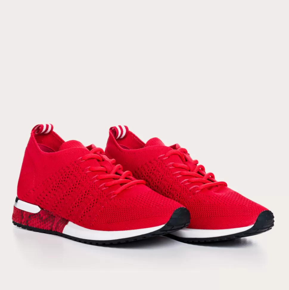 Baskets^Reqins Baskets Ines Crochet Rouge, Rouge