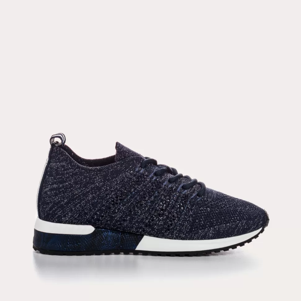 Baskets^Reqins Baskets Ines Crochet Lame Marine, Bleu