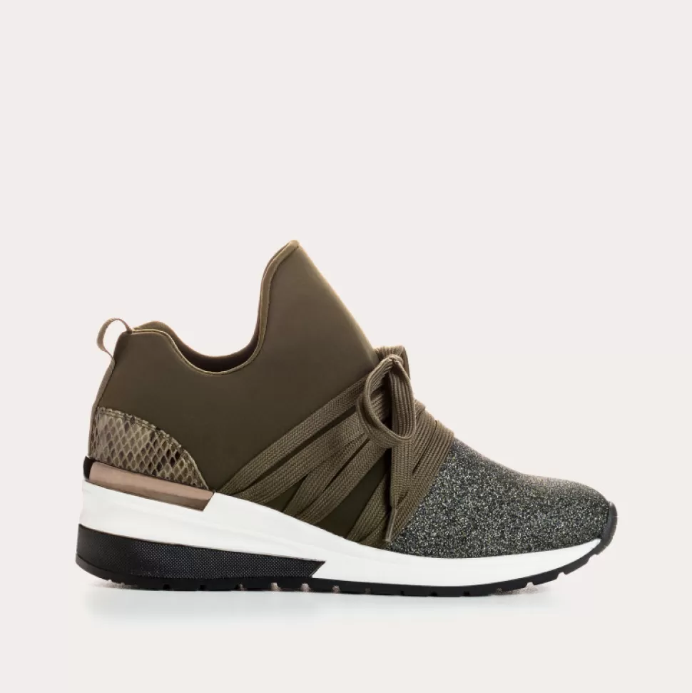 Baskets^Reqins Baskets Inuit Lycra Vert, Kaki