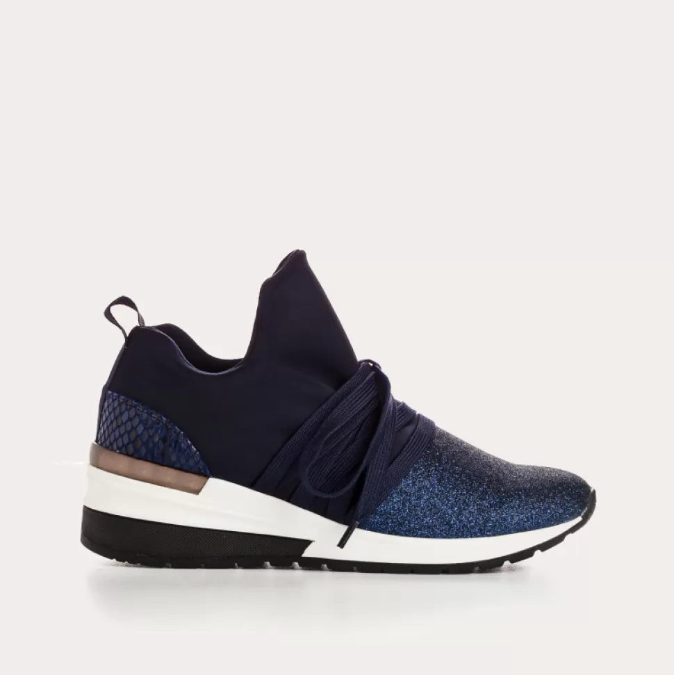 Baskets^Reqins Baskets Inuit Lycra Marine, Bleu