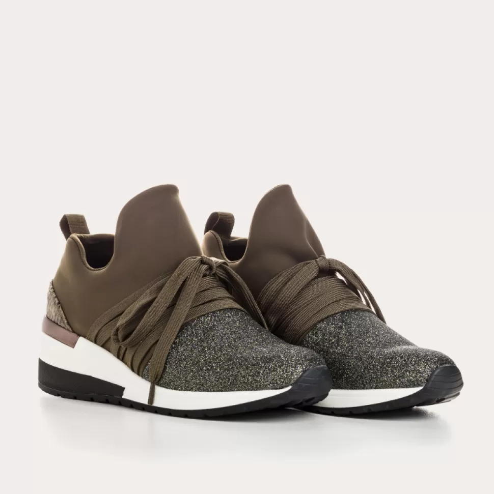 Baskets^Reqins Baskets Inuit Lycra Vert, Kaki