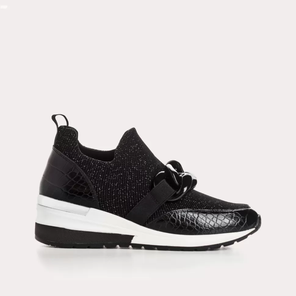 Baskets^Reqins Baskets Iroko Crochet Lame Noir, Noir