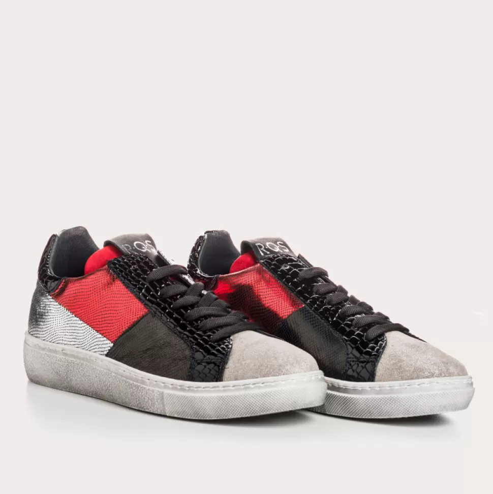 Baskets^Reqins Baskets Sharon Mix Geko Met Rouge, Multicolore