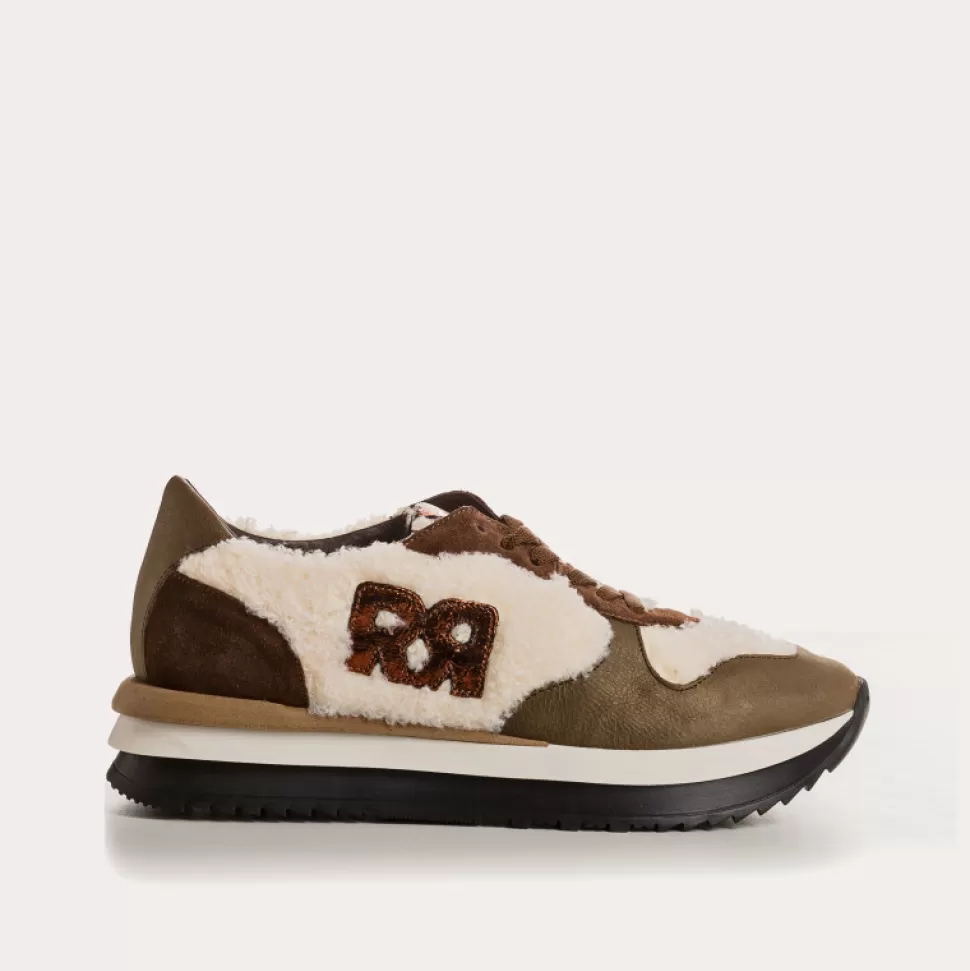 Baskets^Reqins Baskets Urielle Mix Teddy Beige, Ecru