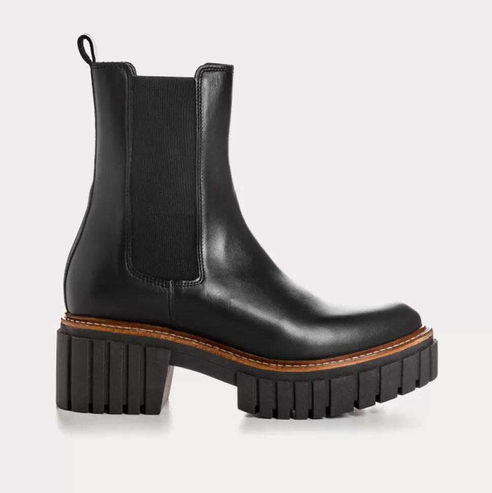 Boots^Reqins Boots Basea Cuir Noir, Noir