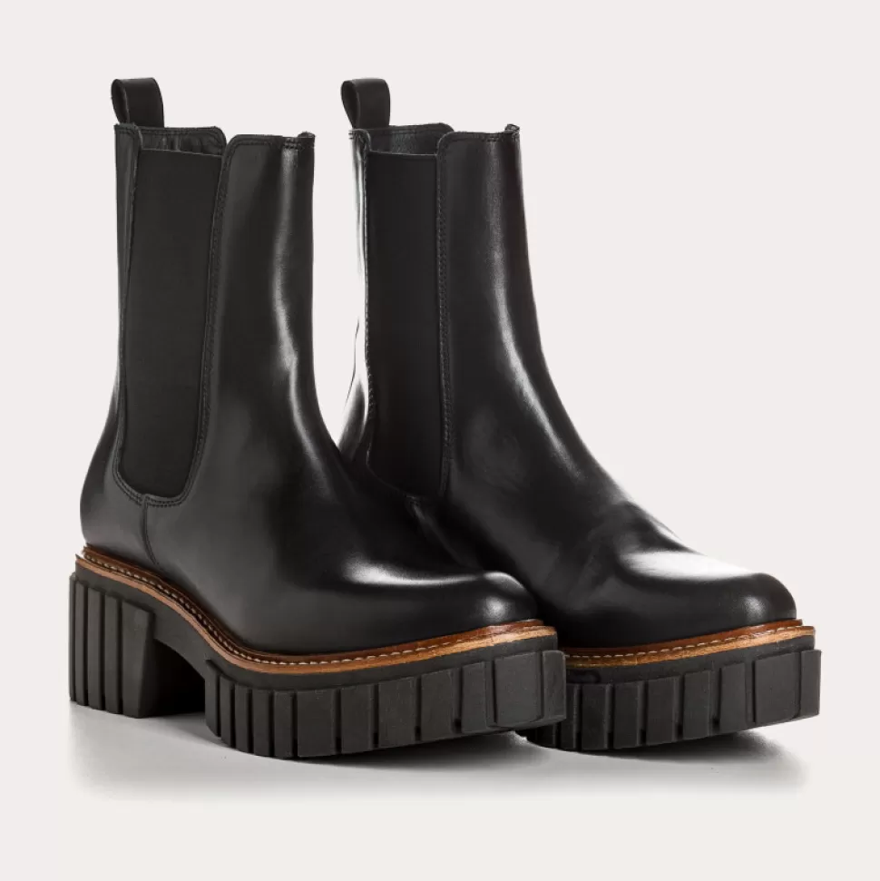 Boots^Reqins Boots Basea Cuir Noir, Noir