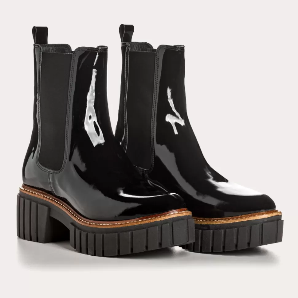 Boots^Reqins Boots Basea Vernis Noir, Noir