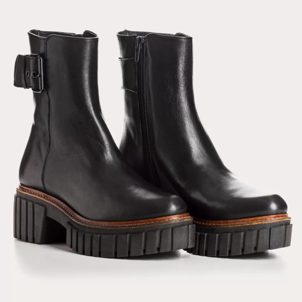 Boots^Reqins Boots Bayonie Cuir Noir, Noir