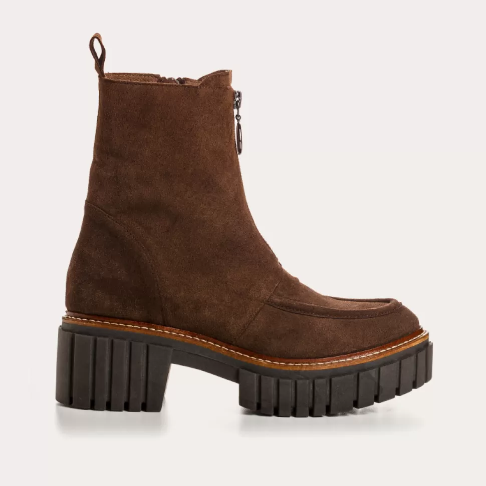 Boots^Reqins Boots Bowen Cuir Velours Marron, Marron